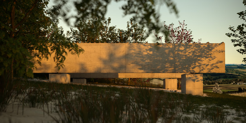 capela dedicada a São Francisco de Assis em Brasília, DF, em fazenda. Viga de concreto, equilíbrio instável, pergolado de madeira. Móbile com pássaros